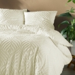 Housse de couette 240 x 220 cm microfibre unie tuftee heltie Ivoire, image n° 1