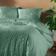 Housse de couette 240 x 220 cm microfibre unie tuftee heltie Sauge, image n° 1