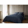 Housse de couette 260 x 240 cm bambou de satin 120 fils Salomé Bleu nuit, image n° 1