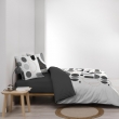 Housse de couette 260 x 240 cm coton 42 fils + 2 taies Chilipop noir, image n° 4