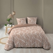 Housse de couette 260 x 240 cm coton 57 fils MORGANE Mocha + 2 taies, image n° 1