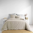 Housse de couette 260 x 240 cm coton lavé 57 fils Linette Beige, image n° 1