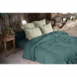 Housse de couette double gaze de coton 240x220 cm 4 taies Bleu/Vert, image n° 1