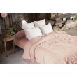 Housse de couette double gaze de coton 240x220 cm 4 taies Rose/Blanc, image n° 1