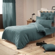 Housse de couette gaze de coton Bio 140x200 cm 1 personne Bleu canard, image n° 1