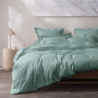 Housse de couette Percale de coton peign&eacute; 80 fils/cm&sup2;- 260 x 240 cm - C&eacute;ladon, image n° 2
