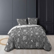 Housse de couette réversible 260 x 240 cm 100% coton + 2 taies Suzanne Anthracite, image n° 1