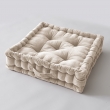 Lot de 2 Coussin de sol 50 x 50 x 10 cm velours de coton César Pampa Naturel, image n° 2