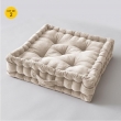 Lot de 2 Coussin de sol 50 x 50 x 10 cm velours de coton César Pampa Naturel, image n° 1