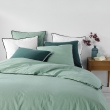 Lot de 2 Drap housse 140 x 190 x 30 cm Linette coton lavé  57 fils Sauge, image n° 4
