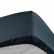 Lot de 2 Drap housse percale de coton 78fils ultra doux 160 x 200 cm Bleu nuit, image n° 3