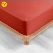Lot de 2 Drap housse percale de coton 78fils ultra doux 160 x 200 cm Tomette, image n° 1