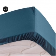 Lot de 2 Draps housse bleu 160 x 200 cm en percale bonnet de 30 cm, image n° 1