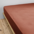 Lot de 2 Draps housse bonnet 30 cm double gaze de coton 140 x 190 cm Terracotta, image n° 2