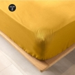 Lot de 2 draps housse King size 180 x 200 cm en coton bio Biolina Jaune, image n° 1