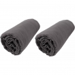 lot de 2 Draps housse luxe double gaze de coton 140 x 190 x 30 cm Nuit douce Anthracite, image n° 1
