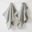 Lot de 2 essuie-mains 50 x 70 cm Gaze de coton tiss&eacute;e teinte VICKIE Romarin, image n° 1