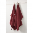 Lot de 2 essuie-mains gaze de coton 50 x 70 cm gaia lie de vin Bordeaux, image n° 1