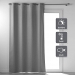 Lot de 2 Rideaux a oeillets 135 x 260 cm 100% occultant thermique uni occultissime Gris, image n° 4