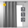 Lot de 2 Rideaux a oeillets 135 x 260 cm 100% occultant thermique uni occultissime Gris, image n° 1