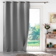 Lot de 2 Rideaux a oeillets 135 x 260 cm 100% occultant thermique uni occultissime Gris, image n° 2