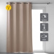 Lot de 2 Rideaux a oeillets 135 x 260 cm 100% occultant thermique uni occultissime Noisette, image n° 2