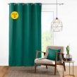 Lot de 2 rideaux a oeillets 140 x 240 cm 100% coton uni Panama Emeraude, image n° 2