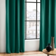 Lot de 2 rideaux a oeillets 140 x 240 cm 100% coton uni Panama Emeraude, image n° 3