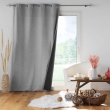 Lot de 2 Rideaux &agrave; oeillets 140 x 260 cm doubl&eacute; polaire isolant Jupiter Gris, image n° 2