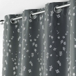 Lot de 2 Rideaux a oeillets 140 x 260 cm polyester appliqu&eacute; Sakura Anthracite, image n° 3