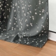 Lot de 2 Rideaux a oeillets 140 x 260 cm polyester appliqu&eacute; Sakura Anthracite, image n° 4