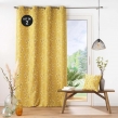 Lot de 2 Rideaux a oeillets 140 x 260 cm polyester appliqué Sakura Jaune, image n° 1