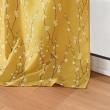 Lot de 2 Rideaux a oeillets 140 x 260 cm polyester appliqué Sakura Jaune, image n° 4