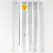 Lot de 2 Rideaux a oeillets 140 x 260 cm polyester m&eacute;tallis&eacute; Bloomy Blanc/Argent, image n° 1
