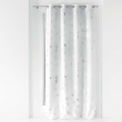 Lot de 2 Rideaux a oeillets 140 x 260 cm polyester m&eacute;tallis&eacute; Bloomy Blanc/Argent, image n° 2