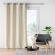 Lot de 2 Rideaux a oeillets 140 x 260 cm velours jacquard Mika Beige, image n° 5