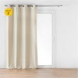 Lot de 2 Rideaux a oeillets 140 x 260 cm velours jacquard Mika Beige, image n° 1