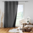 Lot de 2 rideaux à oeillets 140x 260 cm doublés polaire thermique Jupiter Anthracite, image n° 2