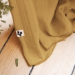 Lot de 2  Rideaux ajustables + 8 anneaux pince gaze de coton luxe 140 x 300 cm Gaia Safran, image n° 4