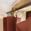 Lot de 2  Rideaux ajustables + 8 anneaux pince gaze de coton luxe 140 x 300 cm Gaia Terracotta, image n° 2
