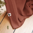 Lot de 2  Rideaux ajustables + 8 anneaux pince gaze de coton luxe 140 x 300 cm Gaia Terracotta, image n° 3
