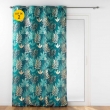 Lot de 2 Rideaux d&eacute;co &agrave; oeillet 140 x 260 cm polyester imprim&eacute; Ornella Emeraude, image n° 1