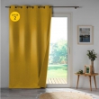 Lot de 2 Rideaux occultant double face 140 x 260 cm 100% microfibre Obscure Jaune, image n° 1