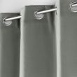 Lot de 2 Rideaux petite hauteur 135 x 180 cm isolant thermique microfibre Micropolar Gris, image n° 2