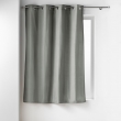 Lot de 2 Rideaux petite hauteur 135 x 180 cm isolant thermique microfibre Micropolar Gris, image n° 4