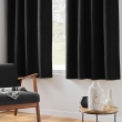 Lot de 2 Rideaux petite hauteur 135 x 180 cm isolant thermique microfibre Micropolar Noir, image n° 5