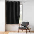 Lot de 2 Rideaux petite hauteur 135 x 180 cm isolant thermique microfibre Micropolar Noir, image n° 6