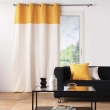 Lot de 2  Rideaux tamisant 140 x 240 cm coton recycl&eacute; + fils coup&eacute;s Linechic Jaune, image n° 4