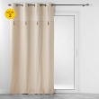 Lot de 2 rideaux tamisant en coton 140 x 240 cm + pompons Rafina Or, image n° 1
