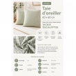 Lot de 2 Taies d'Oreiller 60 x 60 cm Double Gaze de Coton VICKIE Eucalyptus, image n° 2
